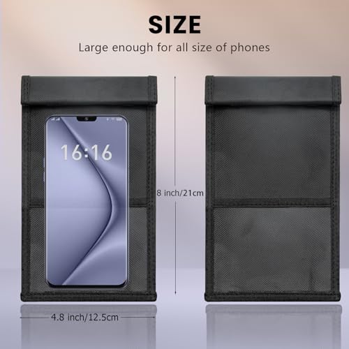image for OMKHE Faraday Bags for Phones, 2 Pack Go Dark Faraday Bags, Magnetic C