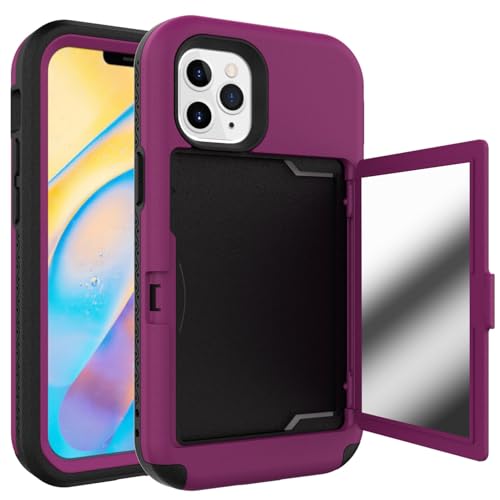 Étui iPhone 12 Pro antichoc double couche avec fente porte-carte et support