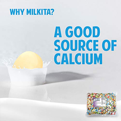 Milkita The Real Milk Candy Bulk Pack – Assorted Healthy Sweets Made with Real Milk & Calcium – Individually Wrapped Low Sugar & Gluten Free Candy for Sharing & Snacking (550 Count Bag)