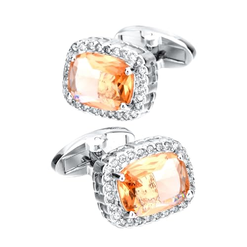 Set de Mancuernillas para Hombre Naranja 1.8X1.3cm miniatura 1