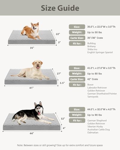 NUPIDA Orthopedic Dog Beds for Extra Large with Washable Cover, 44x32, Grey — view 6