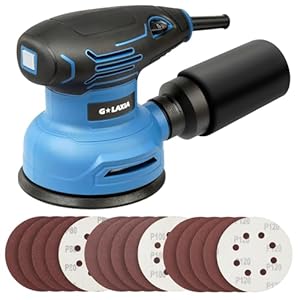 Orbital Sander，2.5Amp 5-inch Electric Sander with 15 piece Sanding Discs, 6 Variable Speed 6000-13000OPM and Dust Collection System for Sanding and Polishing