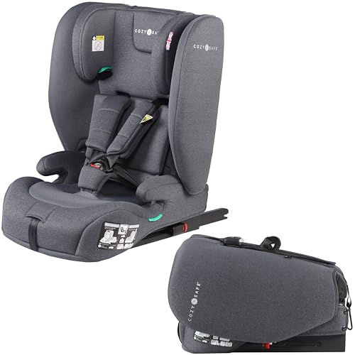 Cozy N Safe Cygnus Foldable i-Size Child Car Seat ISOFIX, 13-Position, 15 Months–12 Years i-Size 76 to 150cm ISOFix Adjustable and Foldable Headrest, Lightweight and Compact (Graphite)