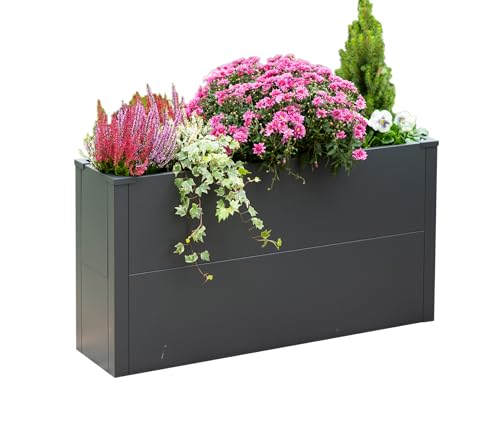WESTMANN Metall Pflanzkübel Talus L 100x25x52 cm Anthrazit RAL 7016 Stahl
