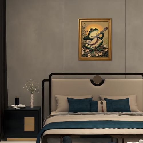 Toile murale grenouille banjo cadre doré déco mur - 8