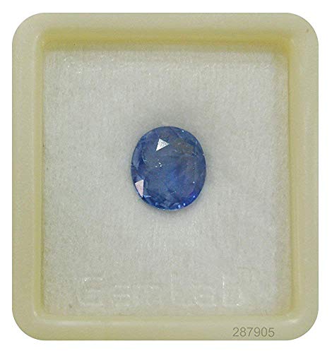 Saphir bleu naturel 8 Ratti cadeau de prestige certifié en boîte gemme