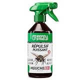 RepellShield® Spray Anti Mouche Interieur pour Cuisine, Fenêtres, Plantes, Poubelles -500ml- Non Tachant, Sans Deet - Extrait de Chrysanthème - Répulsif Mouche Multi-Usage aux Huiles Essentielles