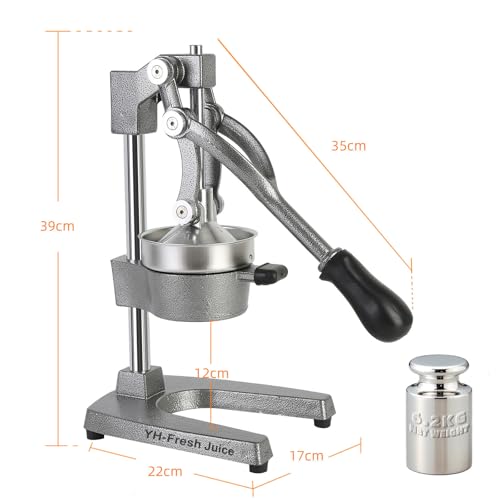 juice.Hand Press Juicer Machine, Manual Orange Juicer and Professional Citrus Juicer for Orange Juice Pom Lime Lemon Juice,Home and Commercial Extractors Squeezer, Easy to Clean, Gray (grey) by YHYC-YLCH - Used condition - Image 2