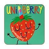 Squre Lot de 6 dessous de verre antidérapants en cuir Motif Sweet Time To Be Uniberry