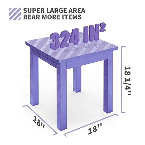 Yefu Outside Plastic Adirondack Side Table, 18 Inch, Outdoor Side Table, Weather Resistant, Hips High Strength Poly Wood Rustproof Waterproof Material For Pool Patio, Front Porch Table(Purple) #TOP2