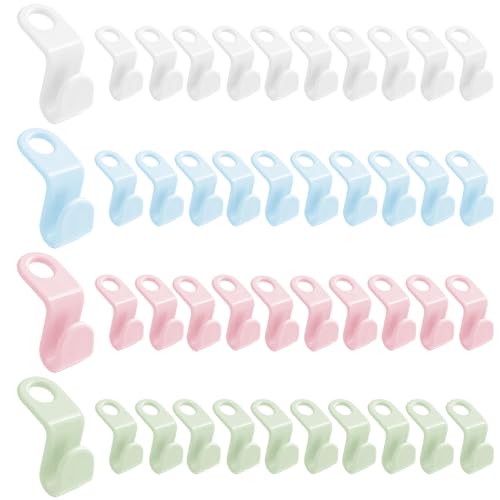 40 Pcs Clothes Hanger Connector Hooks, Space Saving Hangers, Coat Hangers Space Saving, Wardrobe Wizard Hooks, Coat Hanger Hooks for Wardrobe Storage