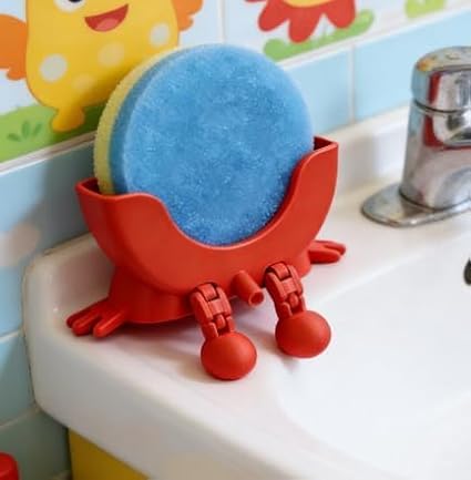 Peeing Scrub Sponge Holder,Cute Hanging Sponge Holder with Drainage for Daily Kitchen Cleaning (Green)