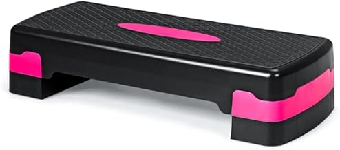 aerobic step a platform for exerciess with two level up to 15 cm in hights,pink and black