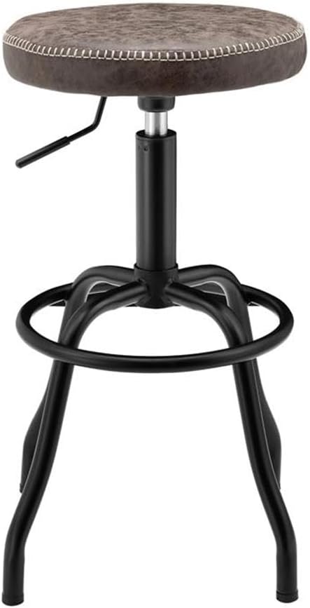Pemberly Row 30" Metal Backless Swivel Bar Stool in Coffee/Brown