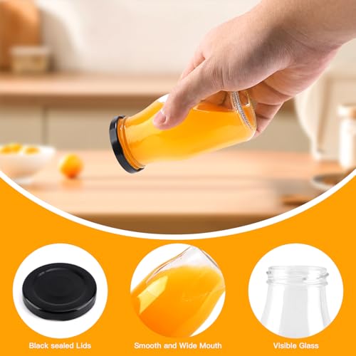 Miniatura 4 de Yzpklhw Botellas De Vidrio Para Chupito Con Tapa, Reutilizables, Pequeñas, De Cristal, Con Tapa, Para Zumos, Bebidas Caseras, Picnics