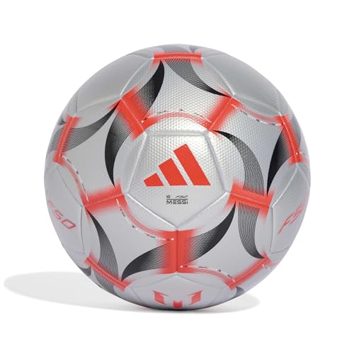 Ballon foot Adidas Messi League taille 4 gris et rouge pour jeune joueur de club