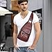 ANPTER Sling Bag for Men Crossbody Chest Bag,PU leather Over the Shoulder Purse Casual Cross Body Sling Backpack for Travel Hiking Cycling(Sling Bag for Dark Brown)