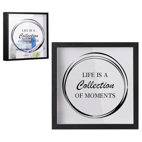 8x8In Shadow Box Frame, Wood Top Loading Memory Box Cover