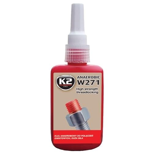 Preisvergleich Produktbild K2 Schraubensicherung hochfest, Schrauben-Kleber, Metallkleber, Sekundenkleber, Rot, 50ml