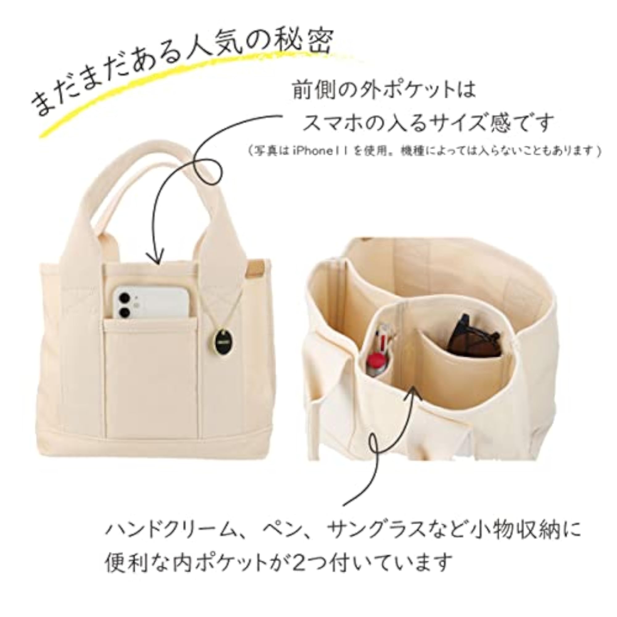 Dot & Stripe Canvas Divider Mini Tote Bag
