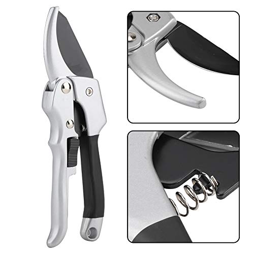 Pruning Shear, Garden Labor-saving Scissors Fruit Tree Bonsai Grafting Scissor Gardening Hand Pruner Tool(Silver)