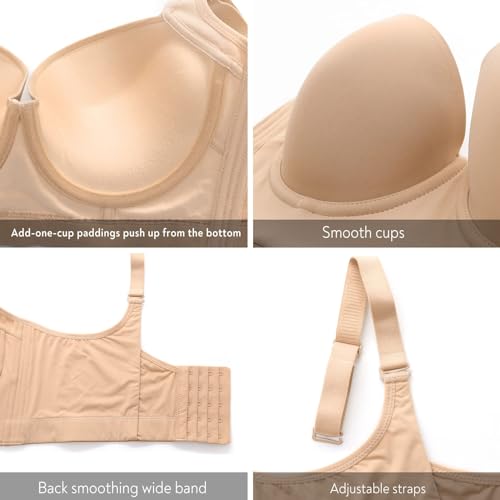 Image of FallSweet Push Up Bras for Women Corset Top Bustier Padded Underwire Bra Add One Cup