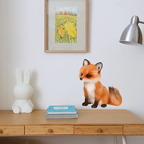 Rofarso Lifelike Cute Lovely Little Red Fox Animal Wall Stickers Removable Wall Decals Peel And Stick Wall Art Decorations Home Decor For Kid Nursery Baby Bedroom Living Room Playing Room Murals #TOP1