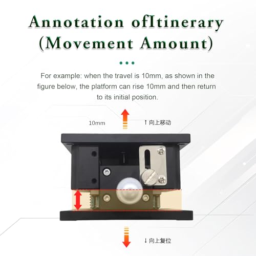 Manueller Z-Schritt, Linearer Mikrometer, Feineinstellung, Kugellager, Präzision, Trimming Cross Roller Z Achse, horizontal, Hebeposition, lineare Stufe, 60 x 60 mm, für präzise Inspektion