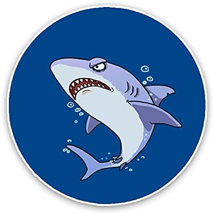 Amazon Co Jp Ylzh 13 2 X 13 2 Cmの面白い素敵な白いサメの漫画色のポリ塩化ビニールの車のステッカー装飾 ホーム キッチン