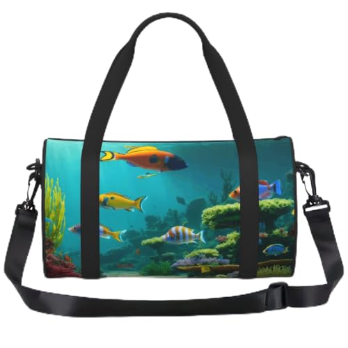 Sac à dos de sport léger au motif poisson bleu imprimé mignon