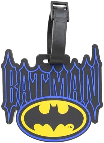 Fast Forward Batman Backpack for Adults & Kids | 16" Premium Saffiano Leather School Bookbag with Dark Knight Graphics & Rubber Luggage Tag | Streetwear Backpack for Teens Men Women - 5