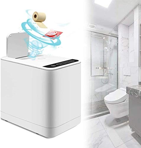 Smart Silent Garbage Shredder, Hausmüllentsorgung mit offenem Deckelschutz für Toilettenpapier, Damenbinde, Haare, Kondom (IPX3)