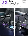 LISEN 2-Pack USB C Chargeur de voiture 54W Éclairage de cigarette pour voiture USB Chargeur[Mini&Metal] Charge rapide USBC Adaptateur de Chargeur de Voiture Rapide pour iPhone 16 15 14 Pro Max Plus 13 12, iPad Pro, Retour à l'école