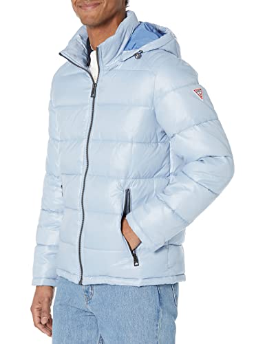 GUESS Herren Mid-Weight Puffer Jacket with Removable Hood...