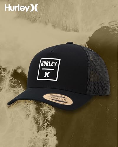 Image of Hurley Mens Trucker Hat - Flexible Quick Dry Fairway Mesh Trucker Hat for Men with Snapback Closure - Classic Mens Caps