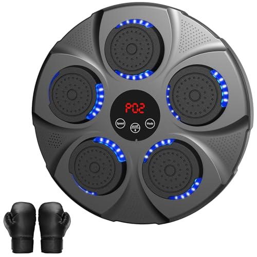 HotHands Music Boxing Machine, LED Musik Boxmaschine Unterstützt Bluetooth, 9 Geschwindigkeitsmodi und Zählmodus,Intelligente Elektronische Musik Box Trainingsgerät für Erwachsene für Haus