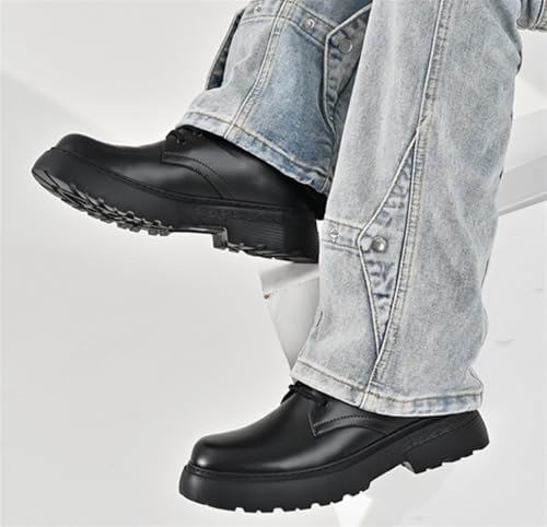 Men's Oxfords Shoes Comfortable Round Toe Business Casual Lace Up Derby Shoes Formal Platform Sneakers Leather Dress Shoes for Men3