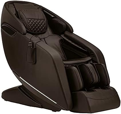 Kyota M380 Genki Massage Chair (Brown), Zero-Gravity Recliner Massage Chair Featuring Calf Kneading Oscillation, Chromotherapy Lights, and Intelligent Voice Command and Control, Reclining Massager