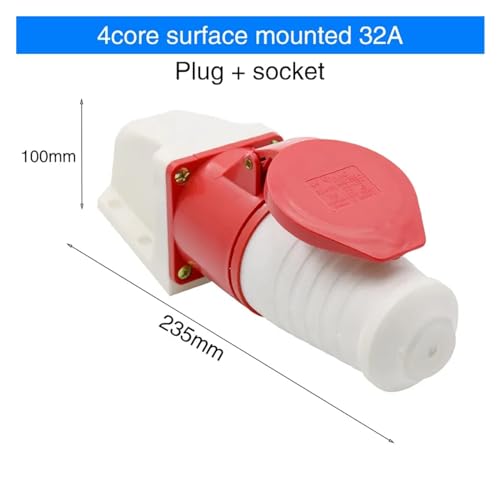 Conector de aviación industrial impermeable 4 núcleos rojo miniatura 2