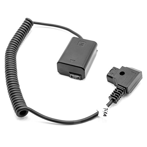 Preisvergleich Produktbild vhbw Adapter Spiral-Kabel D-Tap auf Sony NP-FW50-Netzteil für Sony Alpha 3000, 5000, 5100, 6000, 6300, 6500, 7, 7 II, 7R, 7R II, 7S 2, 7S II, A6000
