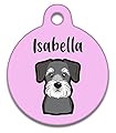 Spoilt Rotten Pets Lilac Rose Coloured Dog Face Tag Lots of Breeds to Choose from Tag Pet Identity Cat or Dog Tag Custom Printed with Your Contact Details