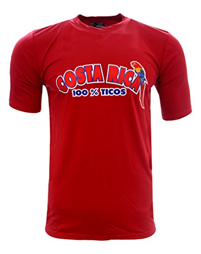 ARZA Costa Rica 100% Ticos Fan Jersey Red/Navy_Costa Rica Soccer Jersey Design_ (Red, X-Large)
