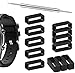 Nuyoah Passant de Bracelet de Montre Bracelet Boucle De Retenue Passant en Silicone 20mm 12pcs pour Remplacer la Boucle de Sangle, pour Bracelet de Montre Femme Homme Enfant (Schwarz)