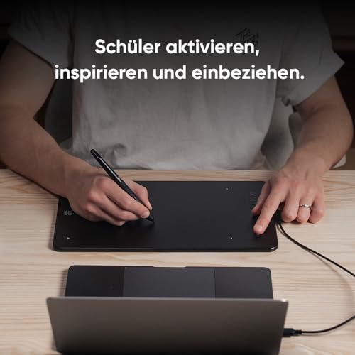 XPPen Deco 01 V3 Grafiktablett, 10x6,25 Zoll, Stift Tablett mit 16K Druckstufen Stift, 60° Neigung, für Fotobearbeitung, Lernen und Arbeiten