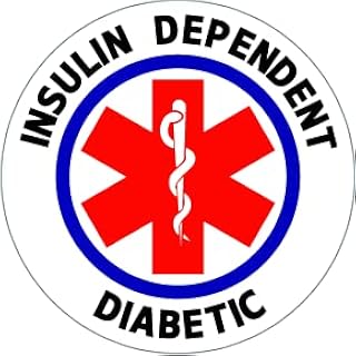 Insulin Dependent Diabetic Safety Sign Sticker Car Vehicle Window Bumper First Aid Safety Vinyl Decal (4 Inch Tall)