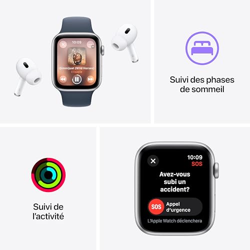 Apple Watch SE (2nd Gen) [GPS 40mm] Smartwatch with Starlight Aluminium Case with Starlight Sport Band. Fitness & Sleep Tracker, Crash Detection, Heart Rate Monitor, Water-Resistant - M/L by Apple - Image 5