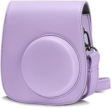Cpano PU Leather Camera Case Compatible with Instax Mini 11 Instant Camera with Adjustable Strap and Pocket (White)