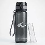 Daikoku Botella de Agua Deportiva Sin BPA | Water Bottle | Botella Gimnasio Senderismo Yoga Running | Con Infusor de Frutas | 750ml | Gris