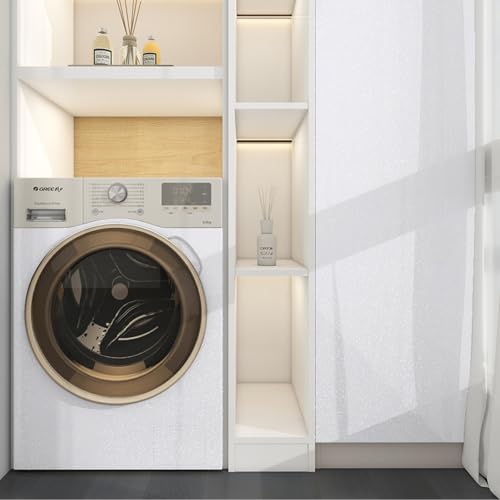Tanluxo Yiniri White Glossy Contact Paper for Countertops 15.7"x196" Glossy Shiny Peel and Stick Wallpaper Waterproof Self Adhesive DIY Wall Paper for Kitchen Cabinet Table by Tanluxo Yiniri - Used condition - Image 4