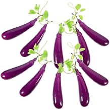 iplusmile 2 Sets Lifelike Eggplant Hanging Strings Simulation Artificial Vegetables for Home Kitchen Party Decoration Foam Material Random Style for Thanksgiving Harvest and Daily Use